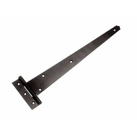 GATE SHED DOOR TEE T HINGE 12 INCH 300MM BLACK + SCREWS ( 1 pair )