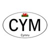 CafePress Car Code Wales White Oval Car Bumper Sticker