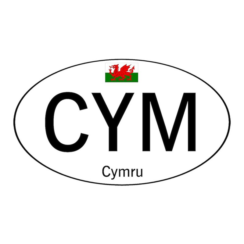 CafePress Car Code Wales White Oval Car Bumper Sticker