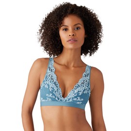 Wacoal Women's Instant Icon Bralette, Provincial Blue/Angel Falls, Small