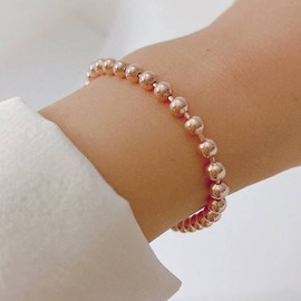 18k bracelet women ball 4mm silver bracelet color / 18k팔찌 여성 볼 4mm 은팔찌 칼라