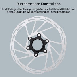 Jane Eyre Centre Lock Disc, Bicycle Centre Lock Brake Disc with Lock Cover, 140 mm, Suitable for Mountain Bikes, Road Bikes