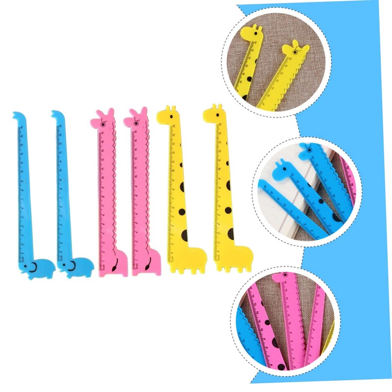 Gatuida 30Pcs Creative Giraffe Rulers for Portable Cartoon Straight Rulers