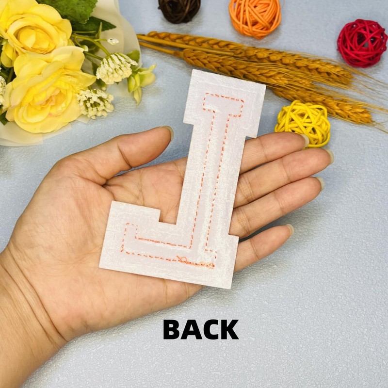 1 PCS 4.0" Orange Chenille Letter Patch, Iron on Patches