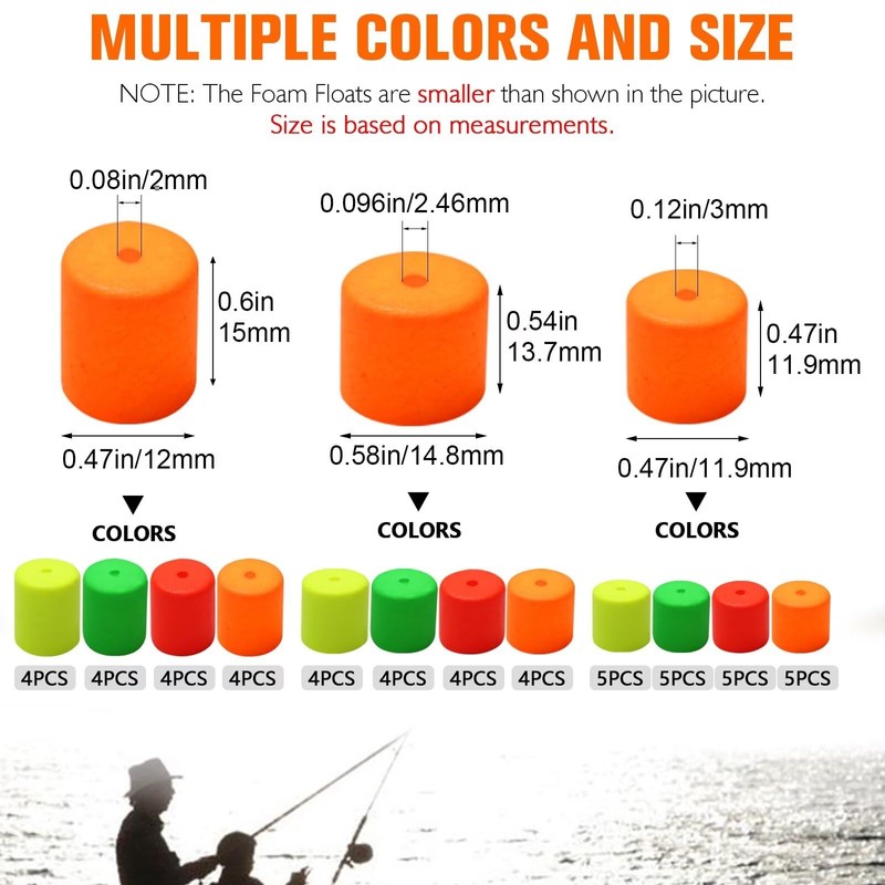 Dovesun 52pcs Foam Floats Pompano Rigs Fishing Rig Floats Fly