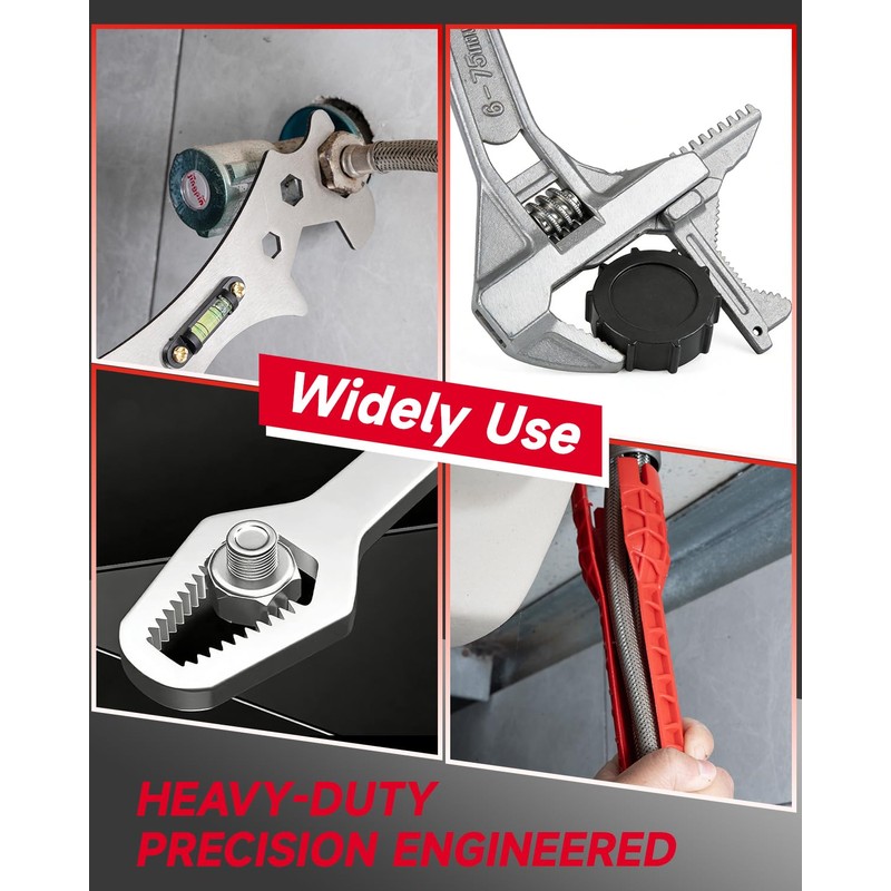 6 Pcs Multifunctional Sink Wrench & Basin Wrench Set, Plumbing