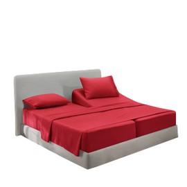 Hearth & Harbor Split King Size Sheets - 5 Piece Bed Sheet Set, Hotel Luxury Double Brushed Bed Sheets - Extra Soft Bedding Sheets & Pillowcases, Split King, Burgundy