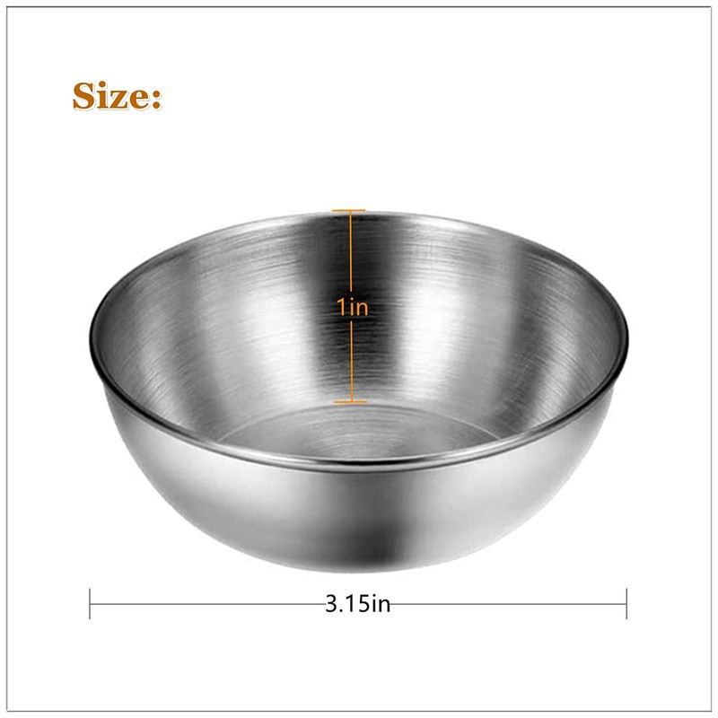 Lomoker Small Stainless Steel Bowls, 3.3 oz Mini Prep Bowl,