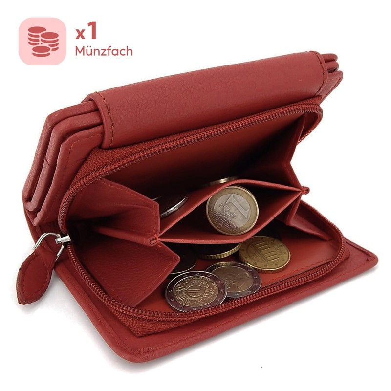 ekavale Women's Wallet with Push Button Flap RFID Soft Leather,