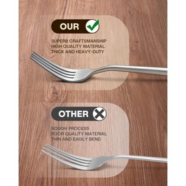 Stapava 40-Piece Matte Silverware Set, Stainless Steel Flatware Set for 8, Satin Finish Cutlery Include Forks Spoons and Knives Set for Home Restaurant Hotel, Dishwasher Safe Utensils