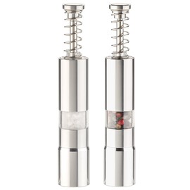Rosenstein & Söhne Salt and Pepper Mills: Manual Salt and Pepper Mills with Push Button Operation – Set of 2 (Spice Mill)
