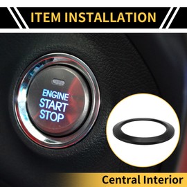 REPAIROCK 1 Pc Engine Start Stop Button Switch Knob Cover Ring for Ford F-150 2016-2021 Key Ignition Starter Knob Ring Cover Decoration Aluminum Alloy Black