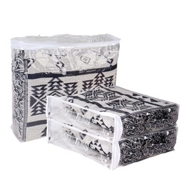 Klmnop 10 Pack Clear Zippered Storage Bags, 15.7 x 13.8 x 3.9 Inch Plastic Sweater Storage Bags with Handle for Closet, Clothing Organizer for Blankets Clothes Sweater Bed Sheet Linen