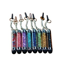 Dealbude24 Mini Glitter Colourful Pack of 5 Universal Touch Pen for All Smartphones and Tablets with Capacitive Display