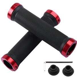 fogman Bicycle Grips Cross Bike Mountain Bike Handle Grips with Mtb Tools (Red)