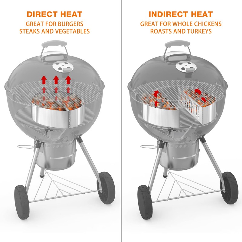onlyfire Stainless Steel Charcoal Briquet Holder Charcoal Basket for Weber
