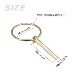 METALLIXITY 3PCS Lynch Pin with Ring (6mmx45mm) Carbon Steel Lynch Pin Lock Clip Fastener Pin for Home Construction Tractor Trailer Truck Lawn Mower Trolley