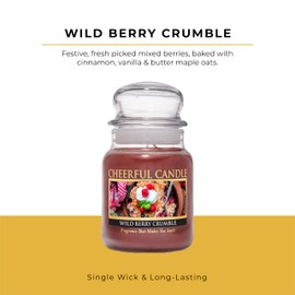 A Cheerful Giver - Wild Berry Crumble - 24oz Scented Candle Jar - Cheerful Candle -135 Hours of Burn Time, Candles Gifts for Women