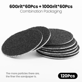 120pcs Replacement Sandpaper Refill Discs for Electric Foot File Callus Remover Tool for Men Women Dead Cracked Hard Skin (60 Grit+100 Grit)