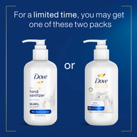 Dove Advanced Care Hand Sanitizer Deep Moisture Pack of 4 for Soft, Smooth Skin 99.99% Effective Against Many Germs, 8 oz