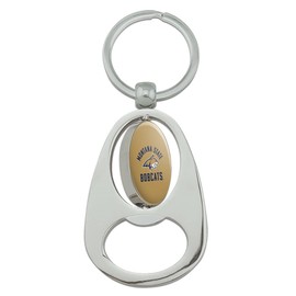 Montana State University Bobcats Keychain Chrome Metal Spinning Oval Bottle Opener
