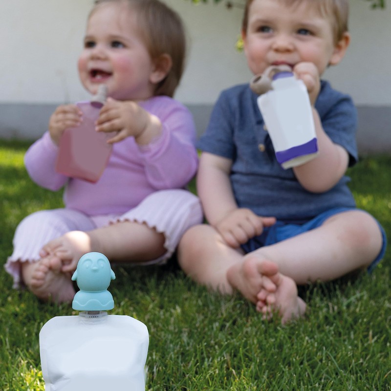 Squeezy drinking attachment for squeeze bags, leak-proof 2 pieces mouthpiece