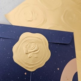 3 piece bundle gold rose sealing sticker 4ea