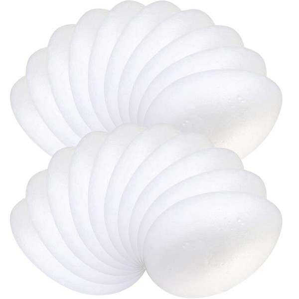 Operitacx 20pcs Easter Foam Eggs, 10cm Smooth White Craft Eggs