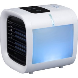 3AIR CHILL | Personal Air Cooler | Portable Mini Evaporative Air Conditioner | Five Speed Fan | Twin Water Misters | Soothing Nightlight | Leak Proof Tank | Desk, Nightstand, Countertops, Tent, R/V