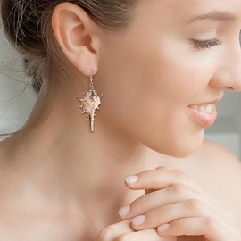 Shell Earrings for Women Seashell Earrings Ocean Conch Drop Earrings Summer Beach Earrings Sea Snail Dangle Earrings Bohemian Hook Earrings Statement Earrings Boho Jewelry for Girls (Shell Earrings)