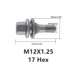 4PCS Wheel Bolts Nuts, for Peugeot Tire Screws 206 207 308 407 Citroen wheel bolts C2 C3 C4 C5, Thread M12 x 1.25