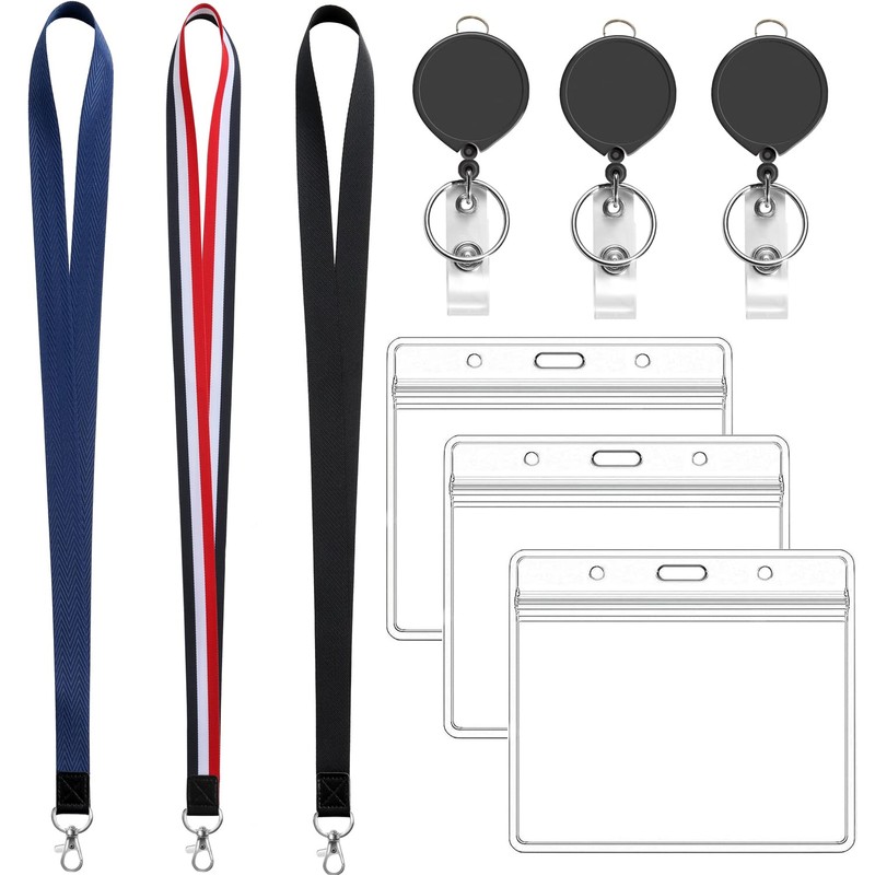 YOUOWO Neck Strap, Neck Strap, Elastic Reel, ID Card Holder,