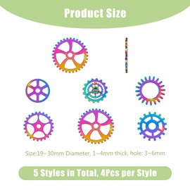 DICOSMETIC 36Pcs 6 Styles Steampunk Charms Clock Watch Connector Charms Gear Link Charms Alloy Connector Pendants Rainbow Gear Cogs Charms Hollow Wheel Charms Charms for Jewelry Making