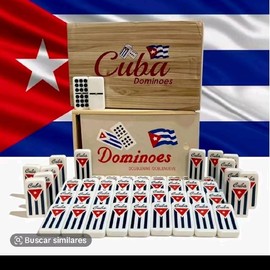 Domino cubano doble nueve con bandera cubana -fichas:_Dimino con bandera cubana