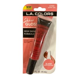 PINK L.A. COLORS Lip Gloss GLOSSY LIPS C37059 JAMMIN' JELLY Sheer Gloss Moisturizing