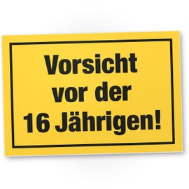 DankeDir! Vorsicht vor der 16 Jährigen Schild - Geschenk 16. Geburtstag Mädels Geschenkidee Geburtstagsgeschenk Sechzehnten Geburtstagsdeko Partydeko Party Zubehör Geburtstagskarte