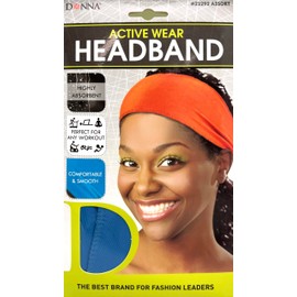 DONNA Active WEAR, Yoga Hairbands for Travel Fitness Athletic Elastic Moisture, Headband Highly Absorbent Perfect for Any Workout, Women's Workout Headbands Non Slip Sport, 1pc Blue Color