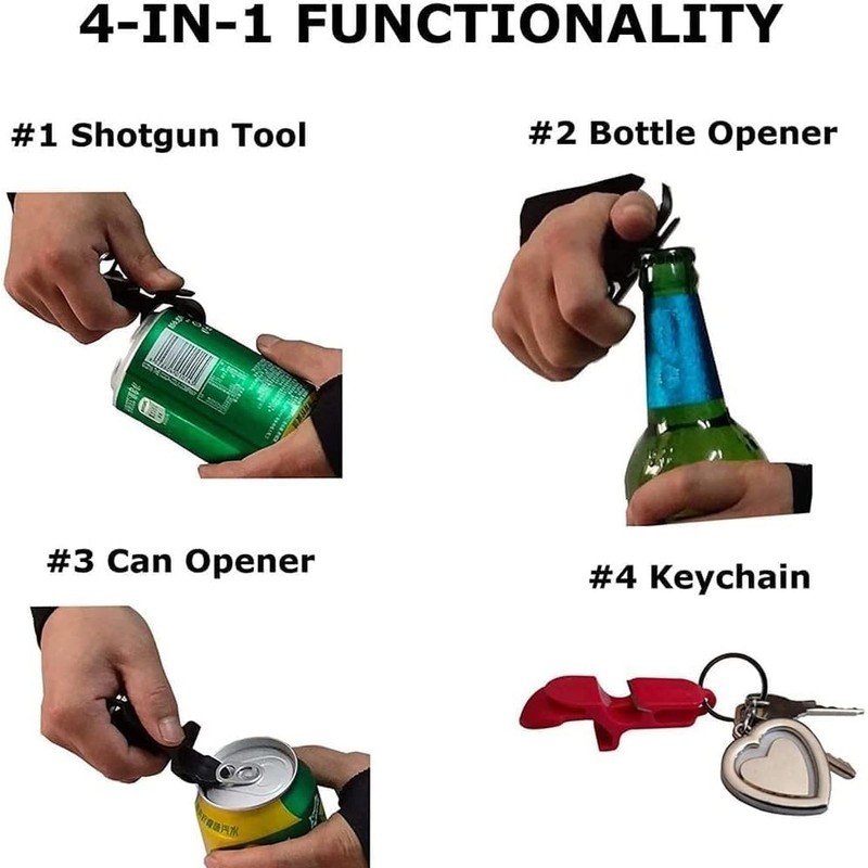 2Pcs Red Can Opener Outdoor Multi-Function Tool Portable Beer Bottle