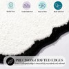 ELDONE Cute Scalloped Bathroom Rugs, Microfiber Tufted Bath Mats, Fun