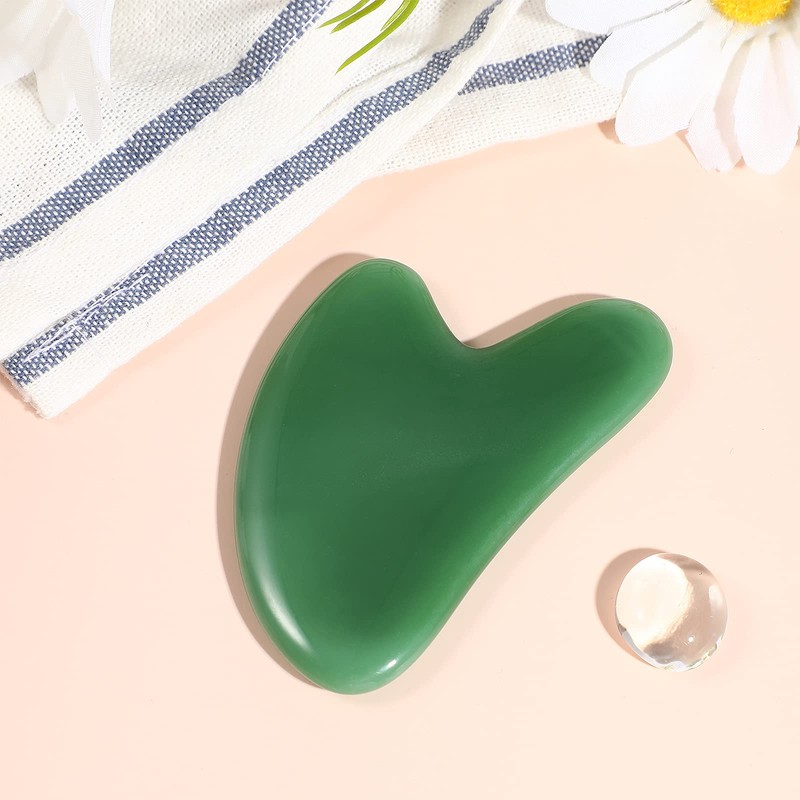 AGFELO Gua Sha Facial Tool Natural Jade Stone Guasha Board