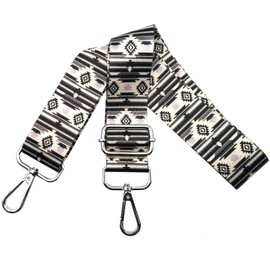 Adjustable Shoulder Strap for Bags, Bag Straps for Changing, Bag Strap Wide 3.8 cm, Women's Carry Strap with Silver Carabiner Shoulder Strap for Handbag, Shoulder Bag, Black Stripes, P8