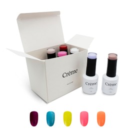 Crême Nails | Gama de 5 esmaltes en gel | Esmalte en Gel Orgánico para decoración de uñas | 5 Esmaltes de 15ml de Alta pigmentación | Gel Semipermanente para Uñas | Alta durabilidad y fácil aplicación | Pinturas de Uñas |