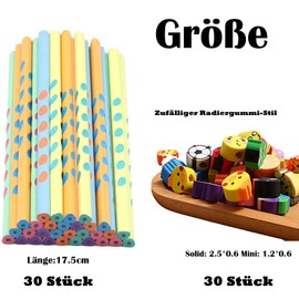 Vimmvid Pack of 60 Children's Pencil with Eraser, Random Eraser Style, 30 Triangular Pencils and 30 Erasers for Birthday Party Bag Gift Children Party Favour