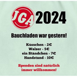 Shirtracer - Gym Bag Backpack - JGA Stag Party Men - Tasks of the Bride - Pay - Belly Shop Was Yesterday, 10 pastel green