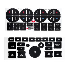 Sylvil 2 PCS AC Dash Button Repair Kit, Decal Replacement for Fixing Ruined Faded A/C Controls, AC & Radio Dash Buttons Decal Replacement Stickers, Universal Car Accessories