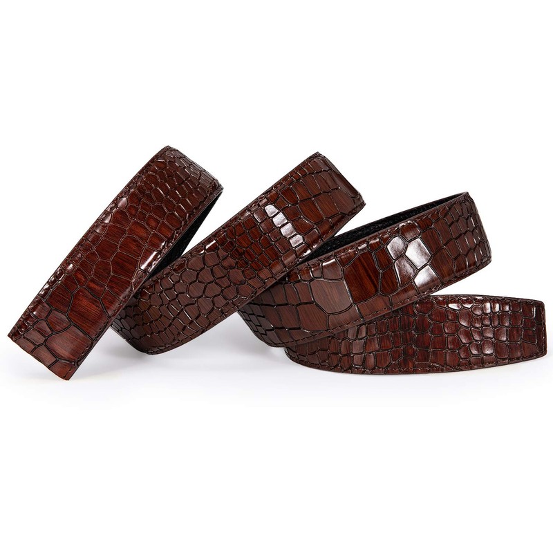Barry.Wang Eagle Belt for Mens Ratchet Buckle Real Leather Business