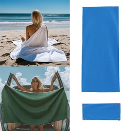 Magnetic Bath Towel, Outdoor Quick-Dry Sand-Resistant Beach Towel, 75"X35" Towel with Magnetic Closure, Super Absorbent Microfiber Towel for Travel,Swimming,Pool,Beach,Pool,Travel,Gym & Camping Blue