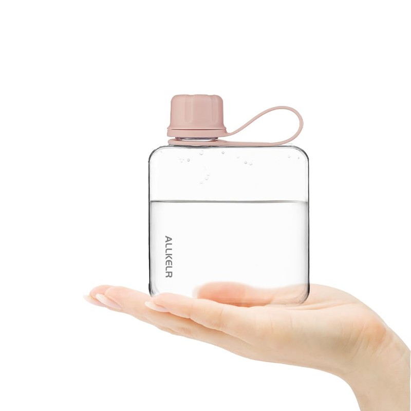 ALLKELR Portable Flat Water Bottle,BPA Free Reusable Tritan Plastic Travel