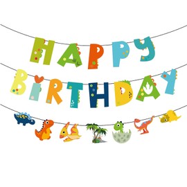 DIADARL Dinosaur Birthday Banner - Dinosaur Theme Birthday Party Decoration Supplies, Dinosaur Theme Birthday Party Decorations for Kids, Set for Kids Birthday Parties