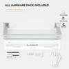 LANC Chrome Bathroom Shelf Glass Shelves 20-Inch Floating Tempered Glass